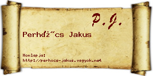 Perhócs Jakus névjegykártya